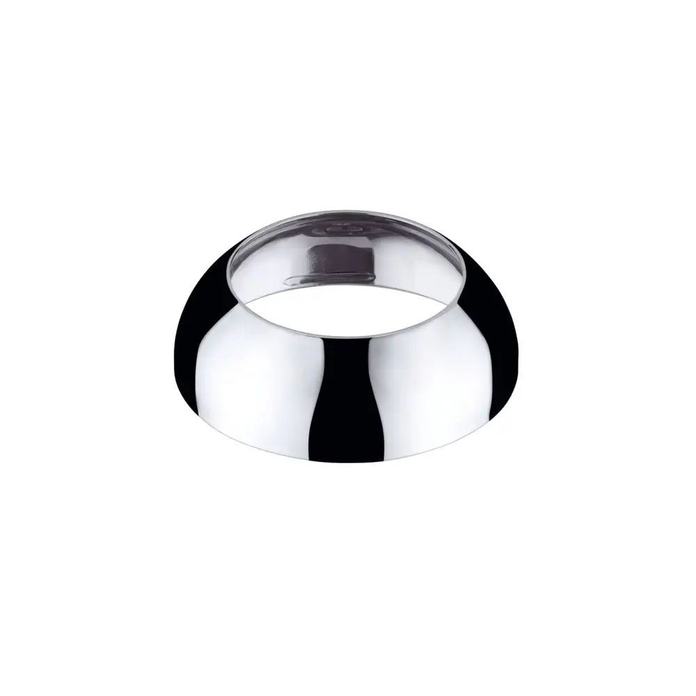 Metallische Kappe für einen Waschtischmischer, glänzende Oberfläche, von Hansgrohe, mit abgerundeter Form und mittlerem Durchmesser.
